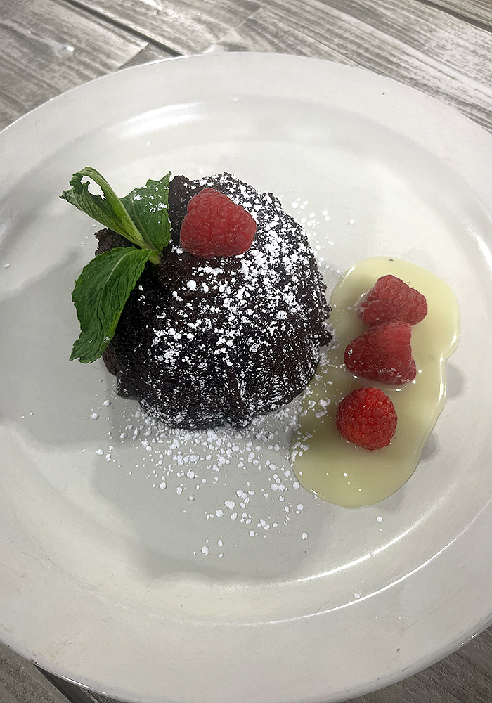 Image of platted dessert at a catering event